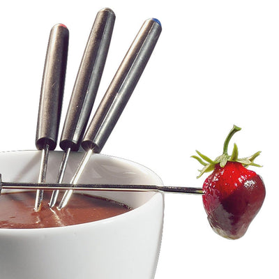 Cilio Schokolade -Fondue-Set 6-teilig, Ø 12 cm, Porzellan, Weiss Fondue-Set 6