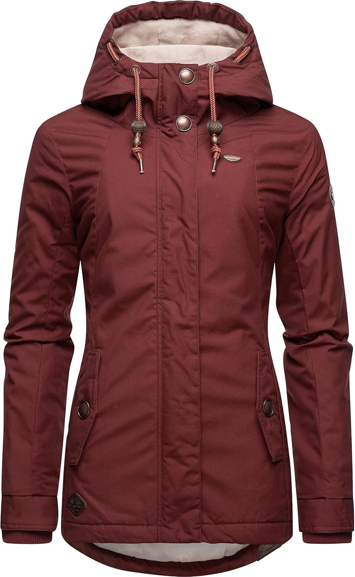 Ragwear Damen warme Winterjacke kurz mit Kapuze Monade XS-6XL L Terracotta22, L Terracotta22