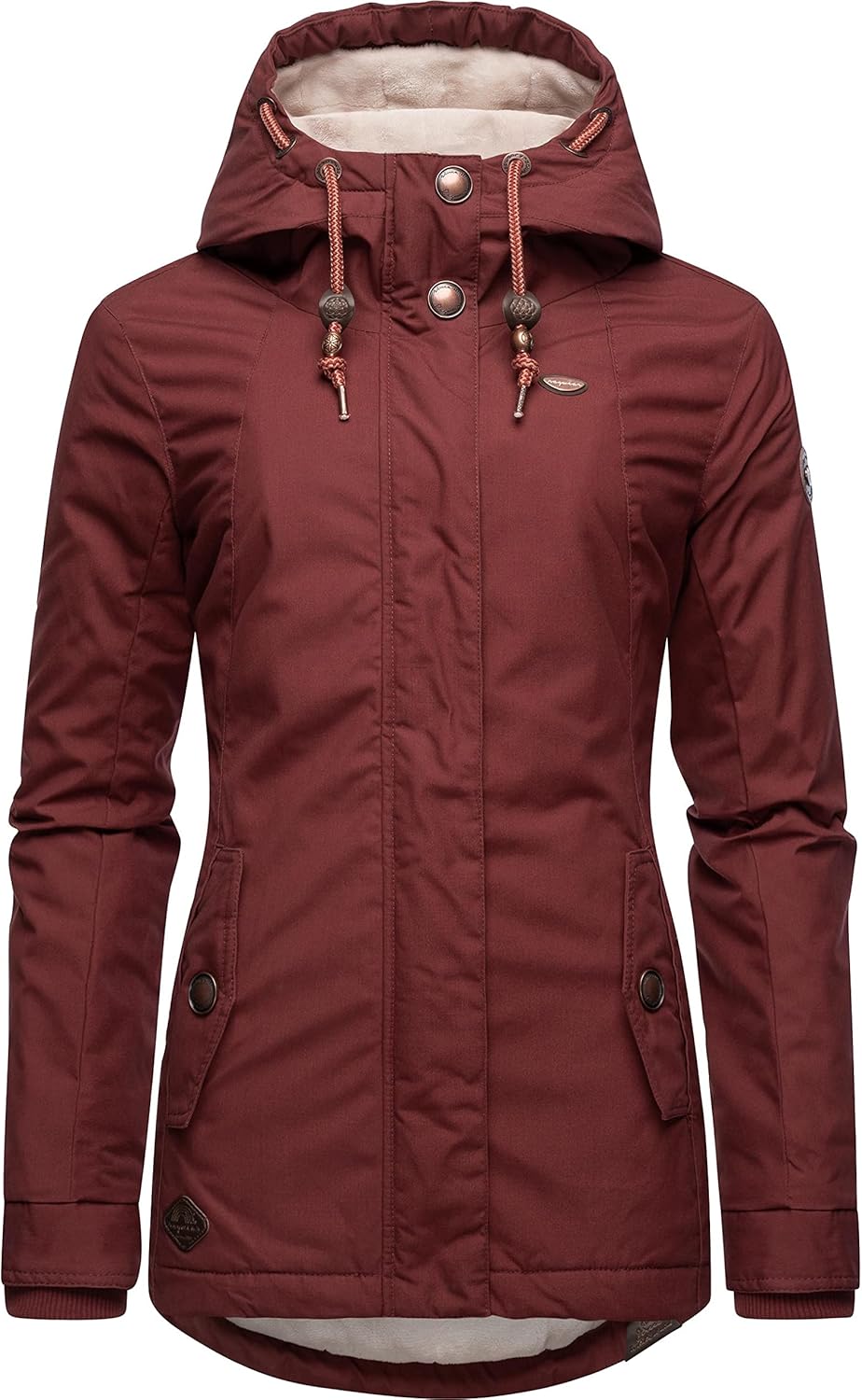 Ragwear Damen warme Winterjacke kurz mit Kapuze Monade XS-6XL S Terracotta22, S Terracotta22
