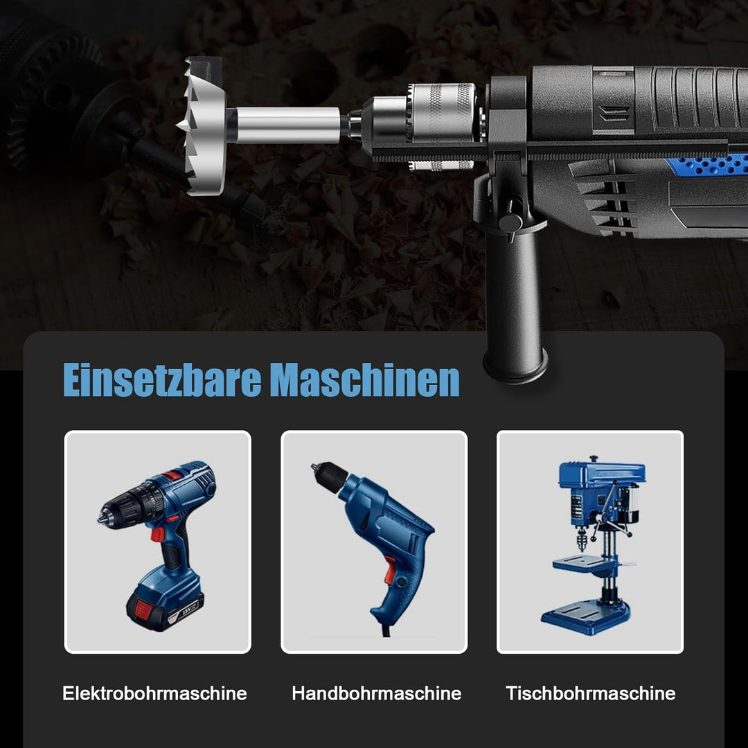 Forstnerbohrer 100mm für Holz, Forstner Bits durchmesser 100mm, Länge 150mm mit 12mm Sechskant Schaf