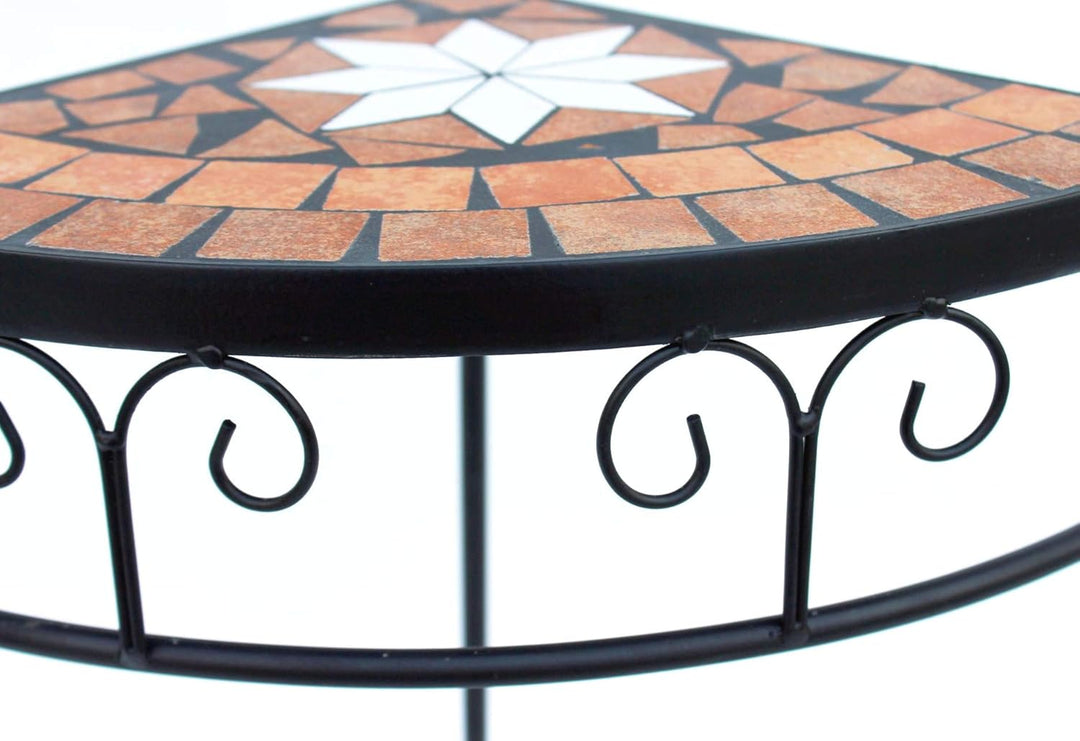 DanDiBo Blumenhocker Mosaik Eckregal 52 cm Blumenständer 12013 Beistelltisch Pflanzenständer Mosaikt