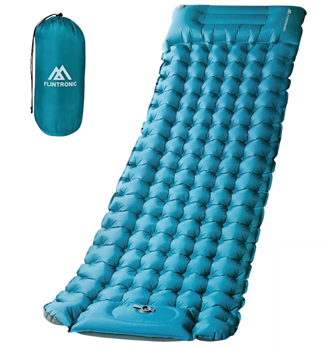 flintronic Camping Isomatte Selbstaufblasende mit Fusspresse Pumpe, 10CM Thick Wasserdicht Isomatte