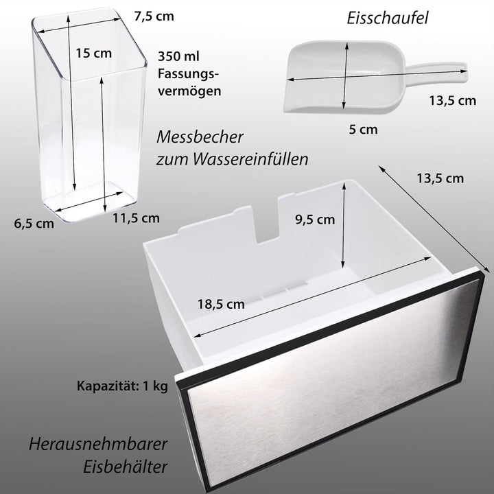 Syntrox Germany GG-175W de Luxe Digitaler Edelstahl Eiswürfelbereiter Eiswürfelmaschine Icemaker