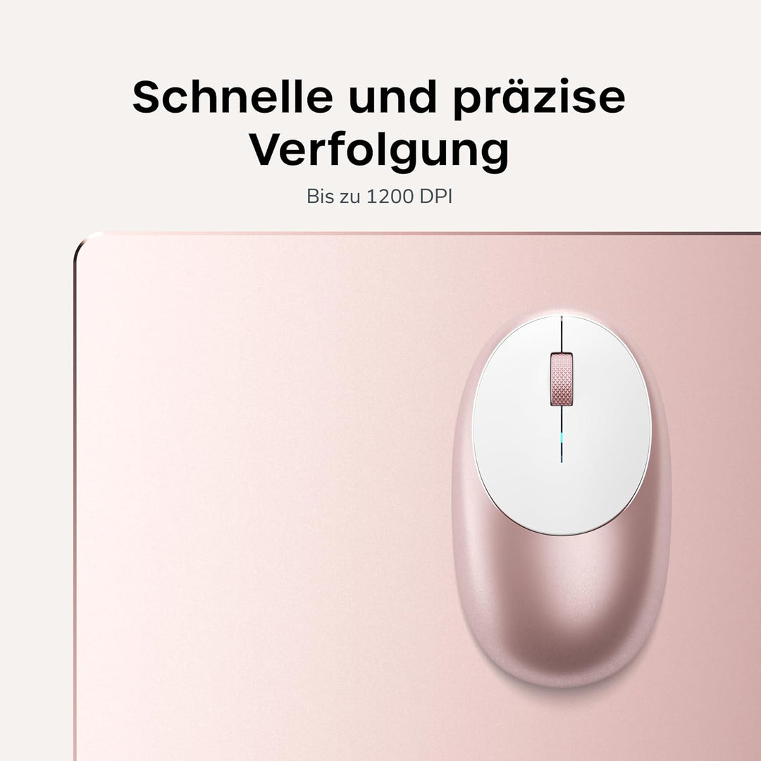 SATECHI Aluminium M1 kabellose Bluetooth-Maus mit wiederaufladbarem Typ-C-Anschluss – Für M2/M1 MacB