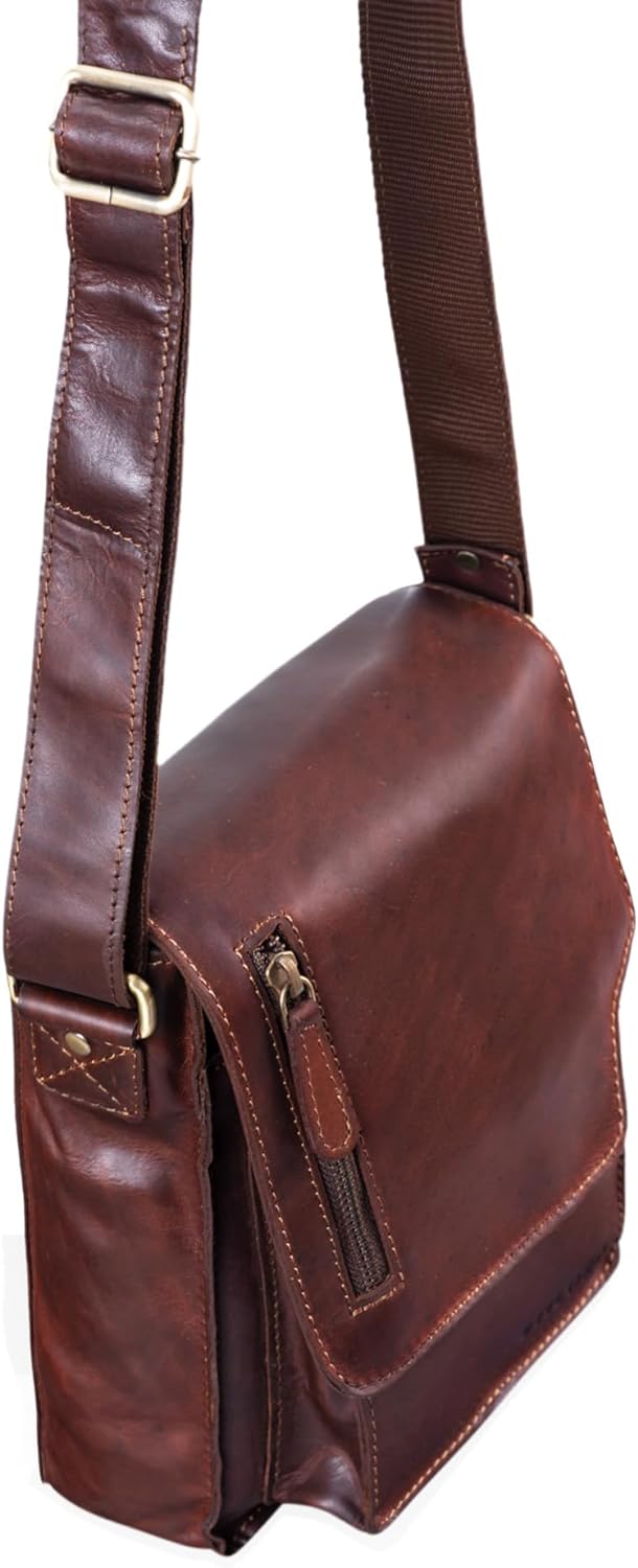 STILORD 'Pete' Umhängetasche Leder klein Männer Schultertasche Vintage Messenger Bag Herren 8,4 Zoll