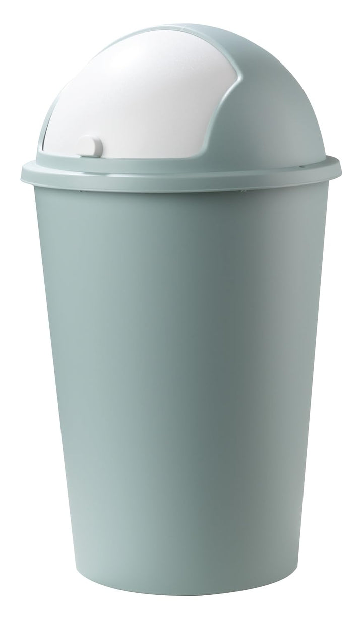 Mülleimer mit Schiebedeckel - 50 Liter Fassungsvermögen - Kunststoff - Pastellgrün - Weiss - Abfalle