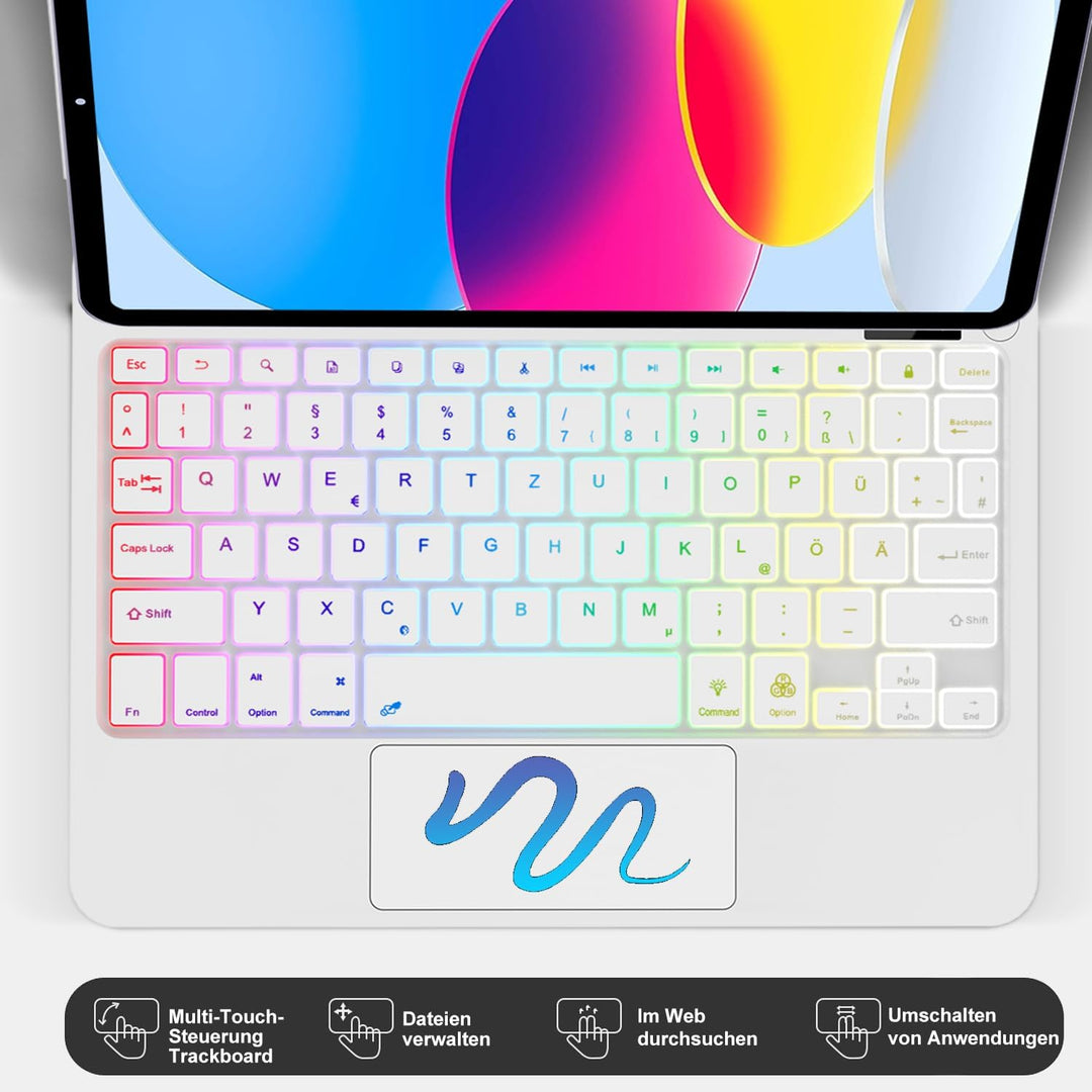 Magic Keyboard Hülle für iPad 11 Generation 2025 A16 11,10 Generation 10,9 | Neu Deutsches QWERTZ La