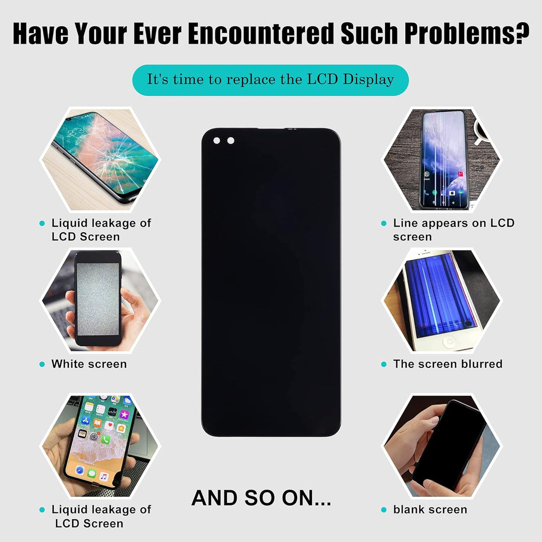SwarKing LCD Display kompatibel mit Realme 6 Pro Touch Screen Digitizer (Schwarz ohne Rahmen) Ersatz