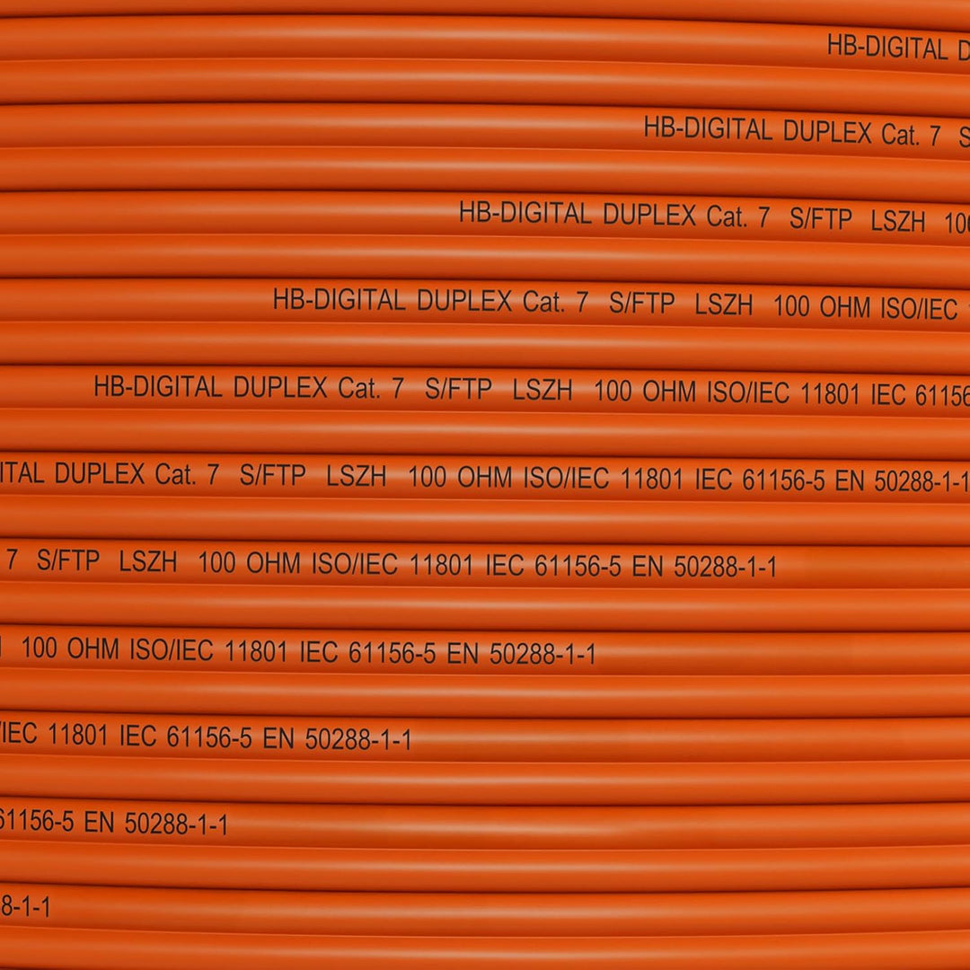HB-DIGITAL 50m CAT 7 Netzwerkkabel LAN Kabel Verlegekabel Ethernet Installationskabel 10 Gbit/s AWG2
