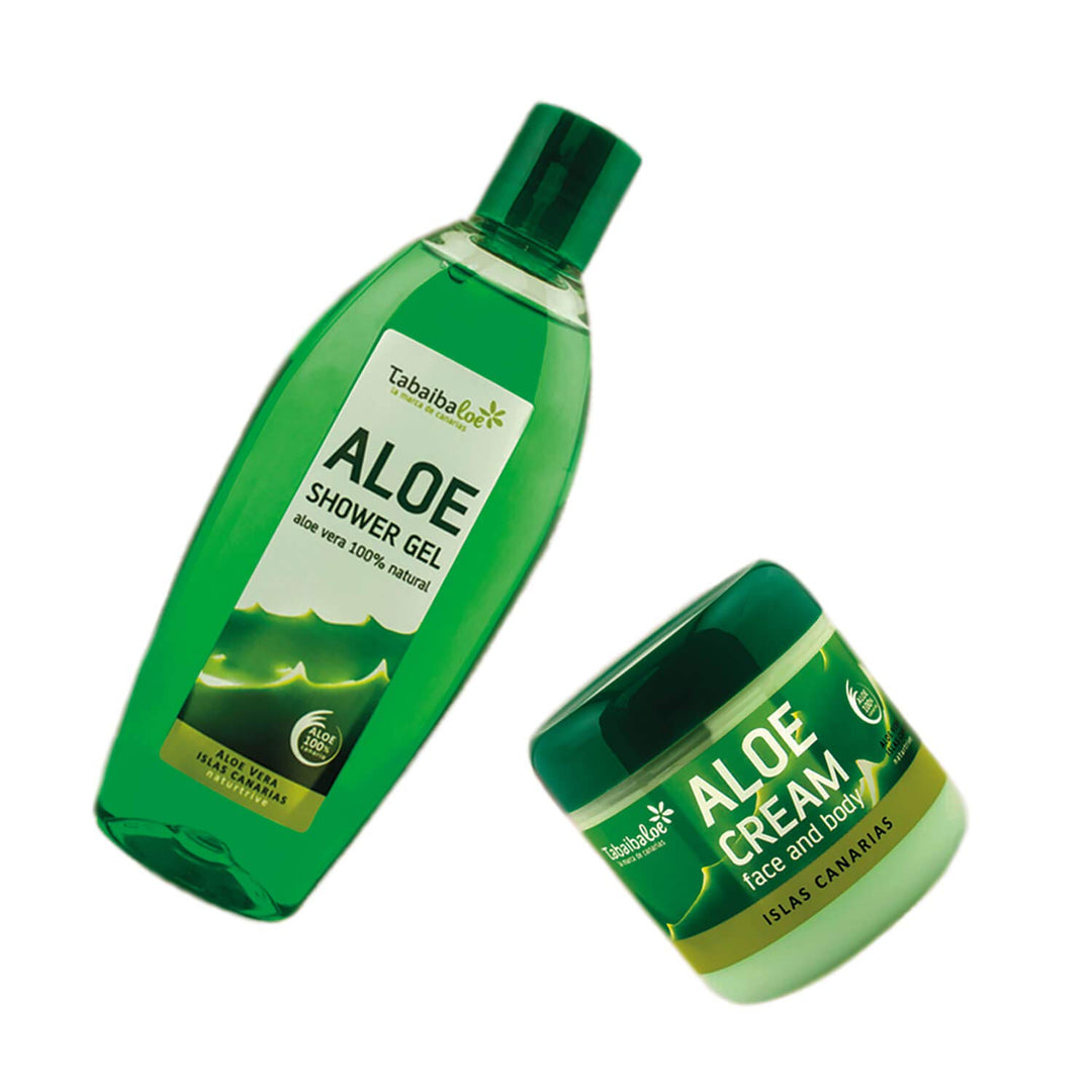 TABAIBA Aloe vera creme and gel Packung Tabaibaloe Feuchtigkeitscreme Aloe Vera und Duschgel Aloe Ve
