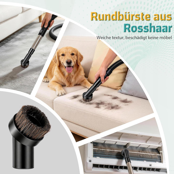 7 Stück Staubsauger Ersatzteile, 32-35 mm Staubsauger Aufsatz Universal, Staubsauger Ersatzbürsten,