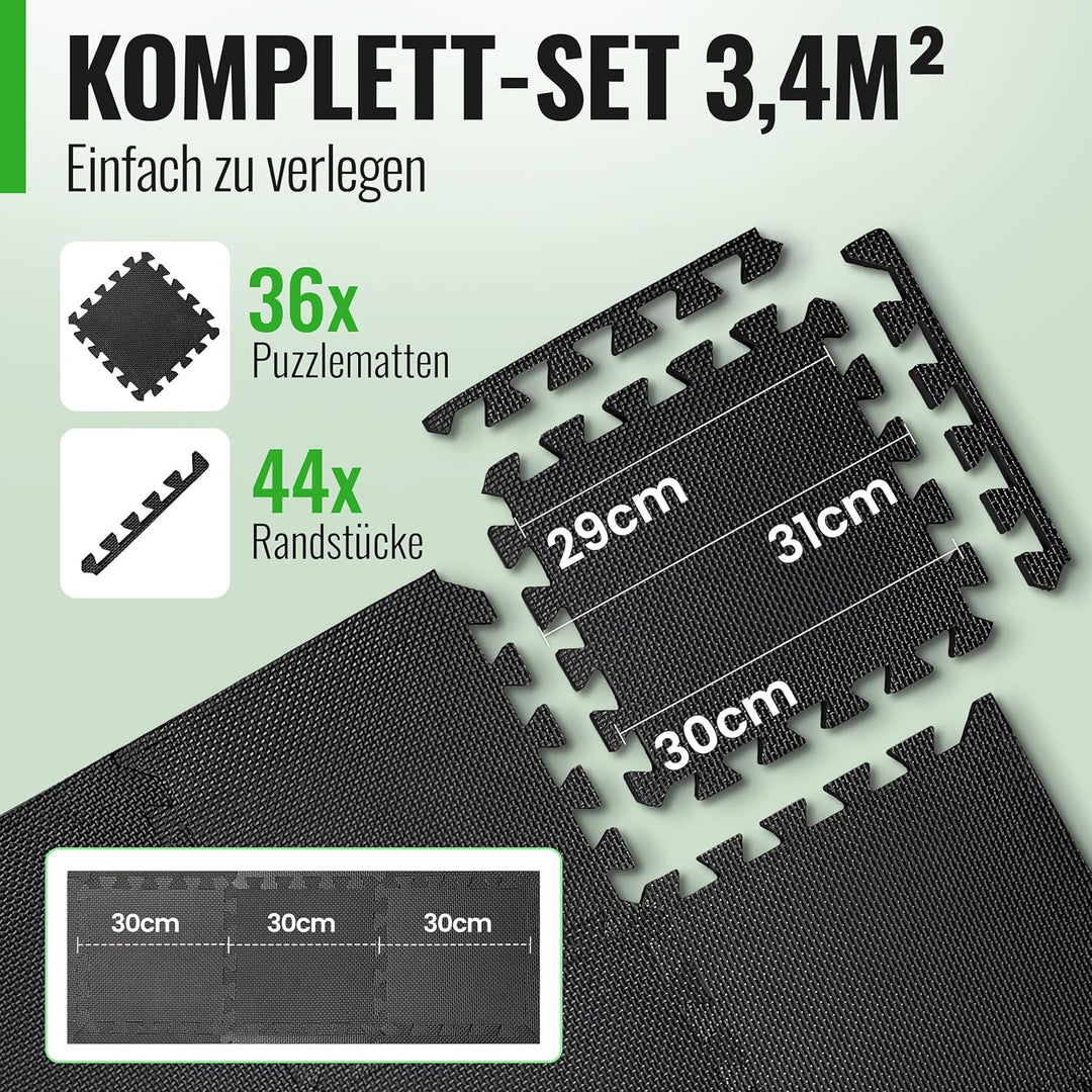 Bodenschutzmatte Sets mit [30x30cm] oder [60x60cm] extra dicke Bodenmatten [20% mehr Schutz] - Rutsc