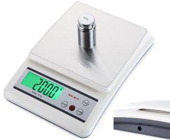 Präzisionswaage Küchenwaage mit Zählfunktion 0-10kg ±1g Edelstahl beleuchtetes Display für z.B. Klei