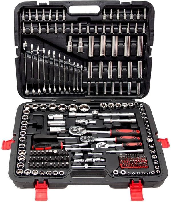 216-tlg Ratschenkoffer Werkzeug-Set Werkzeugkoffer 1/4", 3/8", 1/2" Zoll Steckschlüssel-Satz| Vanadi