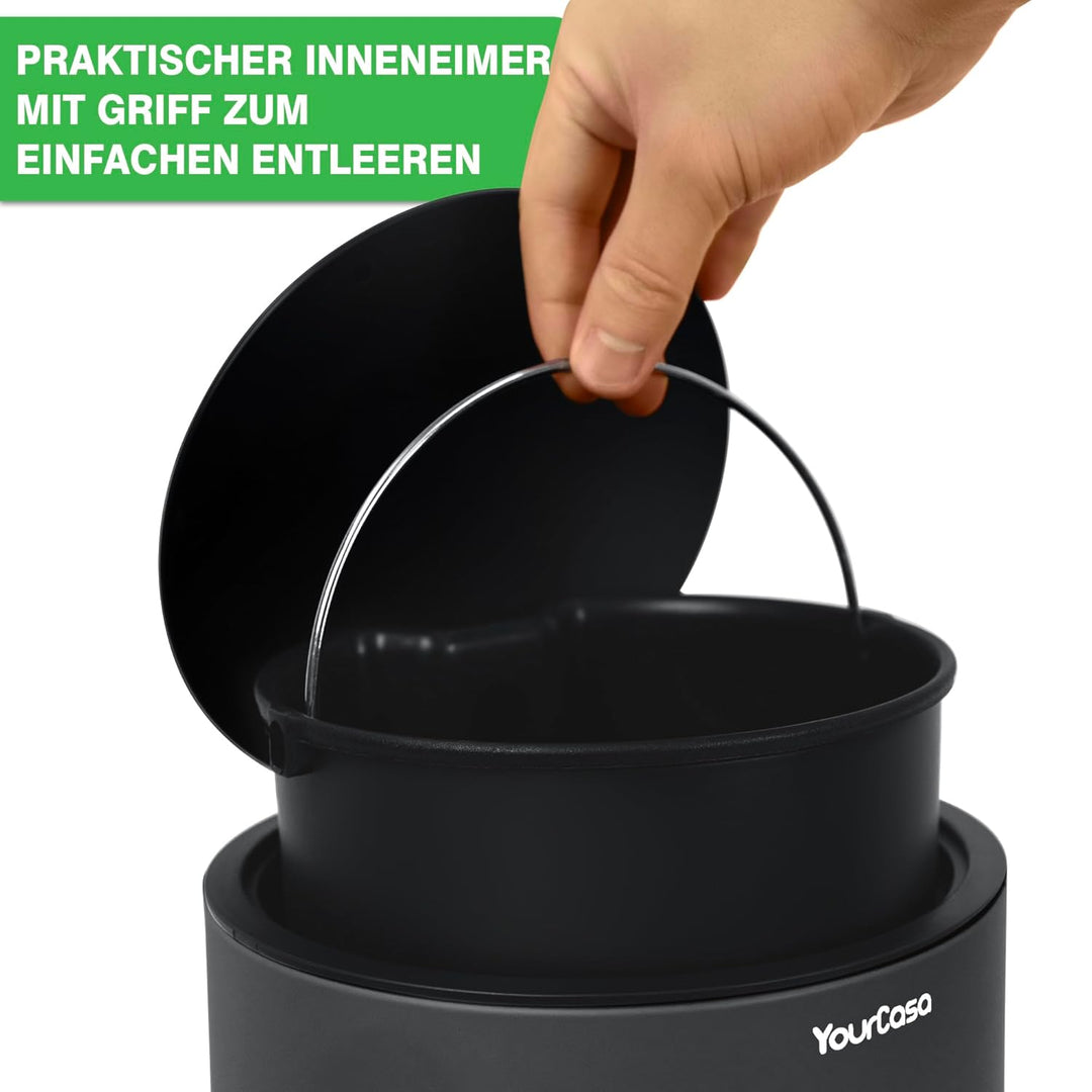 YourCasa Mülleimer Bad [5L] aus Edelstahl für Badezimmer [Softclose] - Badmülleimer Klein Kosmetikei