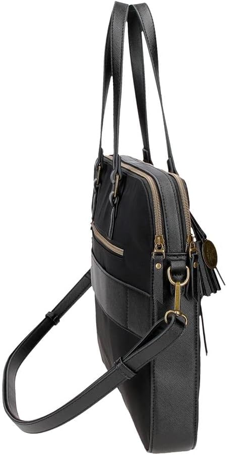 El Potra Wolle, lässig, schwarz, 22 x 25 x 10 cm, Polyester und PU, Schwarz, Lässiger Rucksack PC-Ak