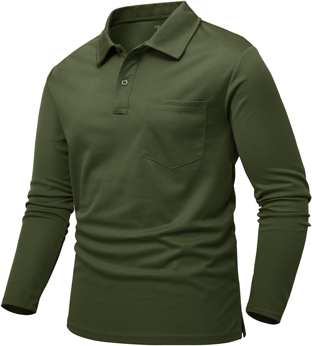 donhobo Poloshirt Herren Langarm Golf Shirts Atmungsaktiv Schnelltrocknend Army Polo T-Shirts Outdoo