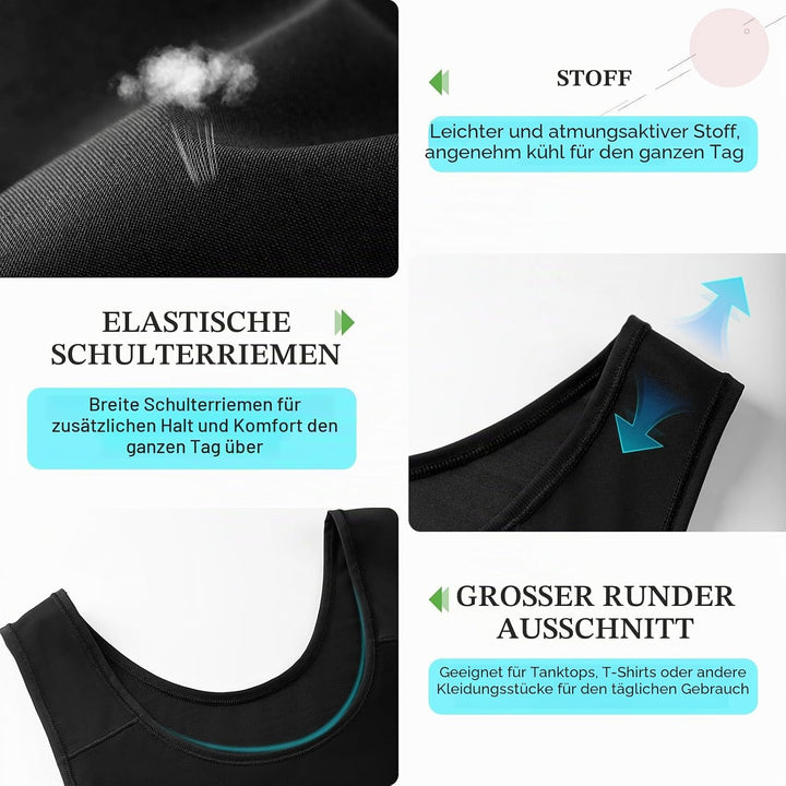 XUJI Halb Brust Binder Transgender Kompression FTM Pullover Design Binder XXL Schwarz, XXL Schwarz