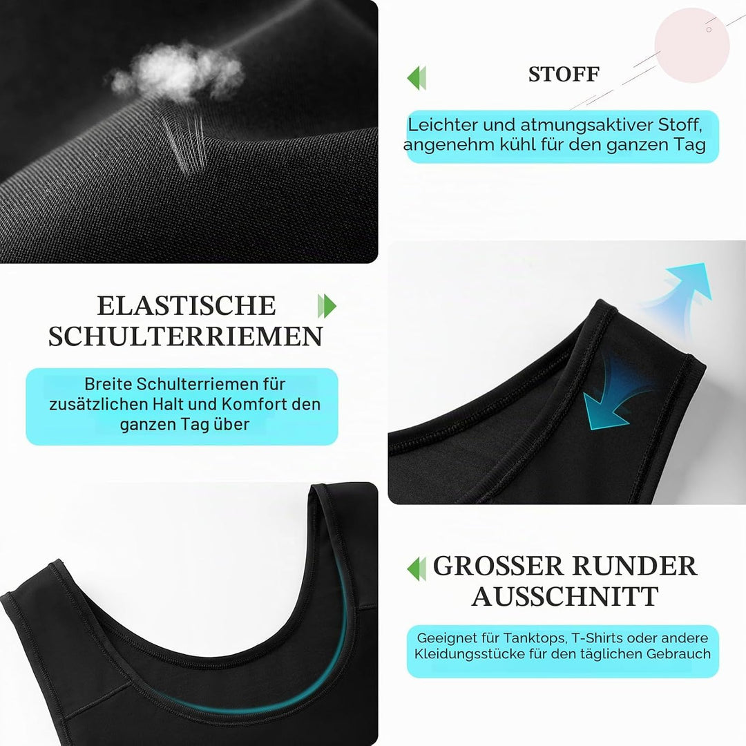 XUJI Halb Brust Binder Transgender Kompression FTM Pullover Design Binder 3XL Schwarz, 3XL Schwarz