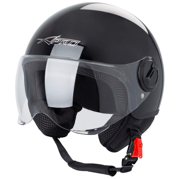 Motorradhelm Motorrad Roller Jet Helm Demi Avio Viser Homologiert SonicMoto 55-56 cm ( S) Schwarz, 5
