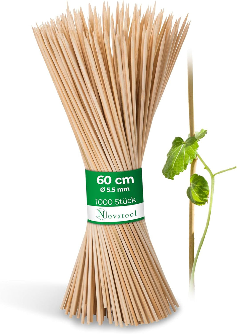 Novatool 1000x Splittstäbe 60 cm x 5,5 mm I Natur I Blumengitter Rankgitter Gitterspalier Topfpflanz