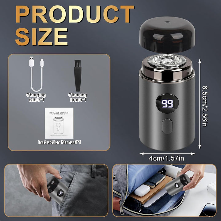 Elektrorasierer Herren, 2 in 1 Tragbarer Elektrischer Mini-Rasierer, Sopami Mini Shaver, Wasserdicht