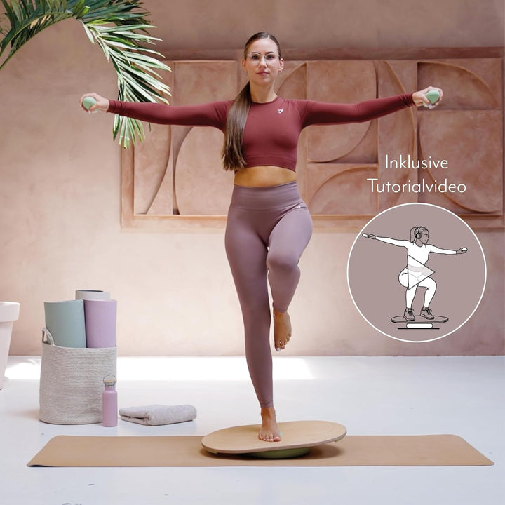 VLUV® VIPPA Balance Board aus Holz - Balanceboard für Stehschreibtisch und Home Office | Wackelbrett