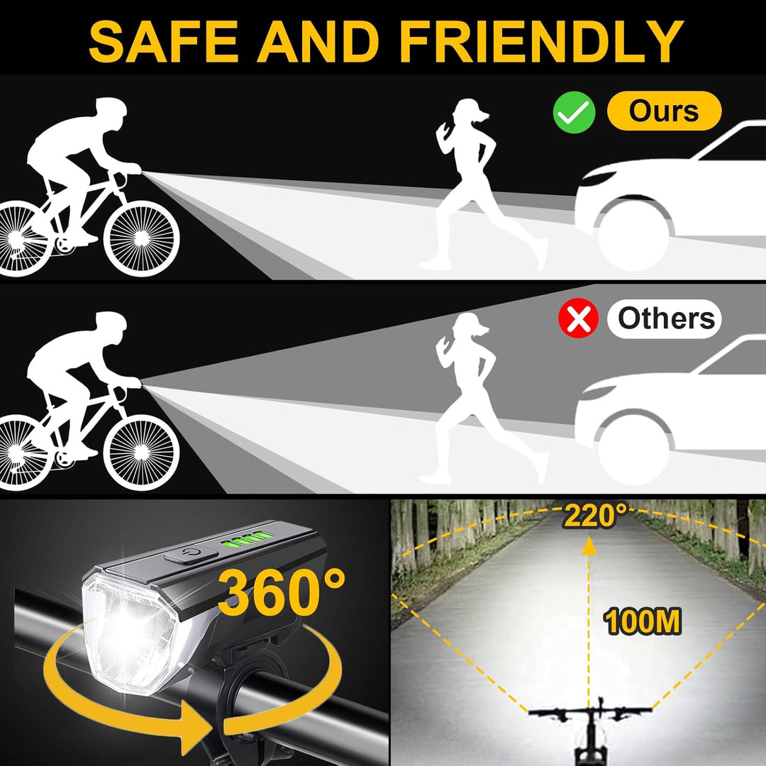 Fahradlichterset Led Fahrradlicht Vorne Fahrrad Licht Set Kinderfahrrad Fahrradbeleuchtung Fahrradla