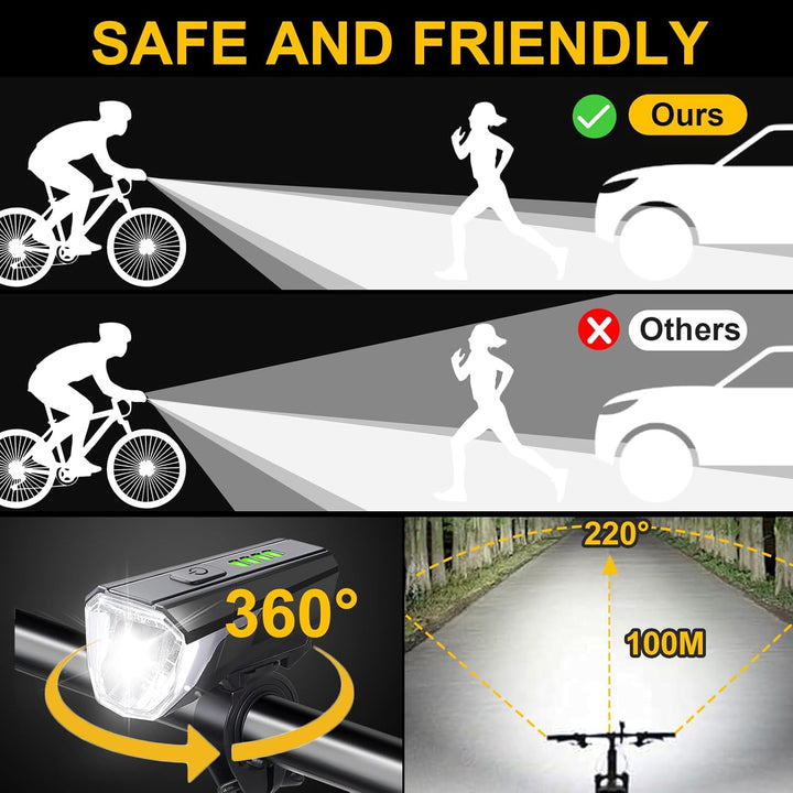 Fahradlichterset Led Fahrradlicht Vorne Fahrrad Licht Set Kinderfahrrad Fahrradbeleuchtung Fahrradla