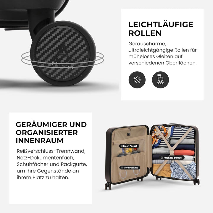 Aerolite 56x45x25 easyJet / British Airways / Jet2 Höchstbetrag 4-Rad Handgepäck Leichtgewicht Harts