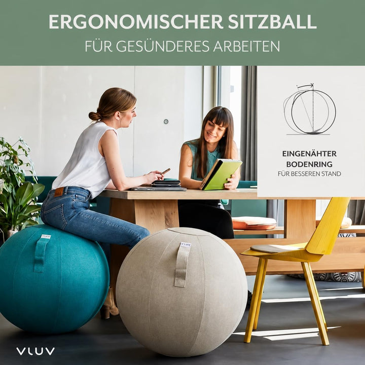 VLUV LEIV Stoff-Sitzball 60cm - 65cm Stone, 60cm - 65cm Stone
