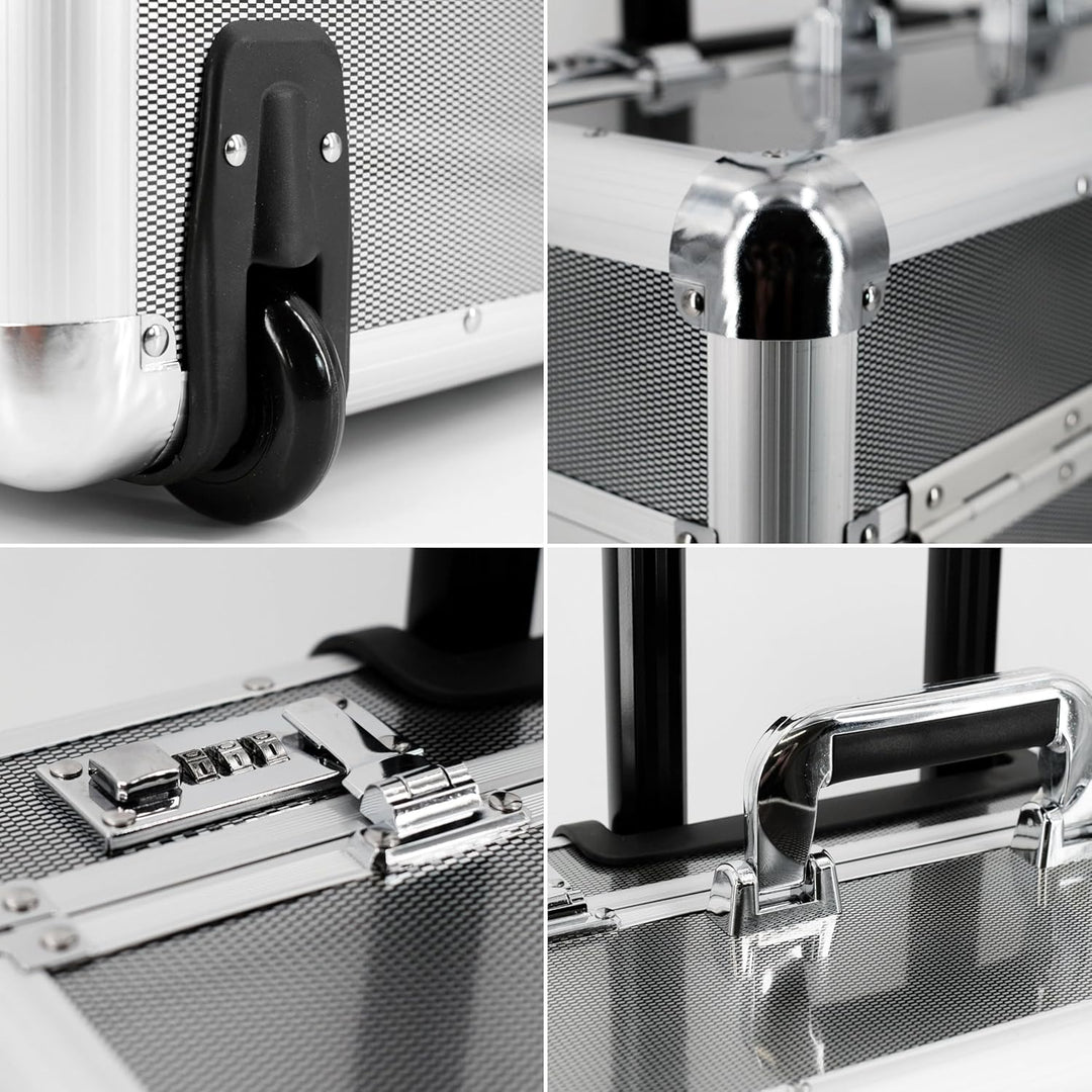 ALUMAXX 45129 Pilotenkoffer C-2, Piloten Koffer aus Aluminium, Dokumentenkoffer in Carbon-Look, Alum