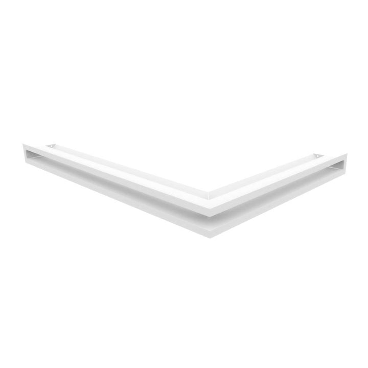 KRATKI Lüftungsgitter LUFT | linkes Eckkamingitter 766 x 547 x 60 mm | Weiss | Abluftgitter für Kami