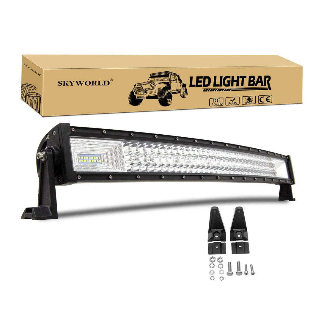 SKYWORLD Gebogen LED Arbeitsscheinwerfer Bar, 32 Zoll 81cm 405W Scheinwerfer Flutlicht combo Offroad