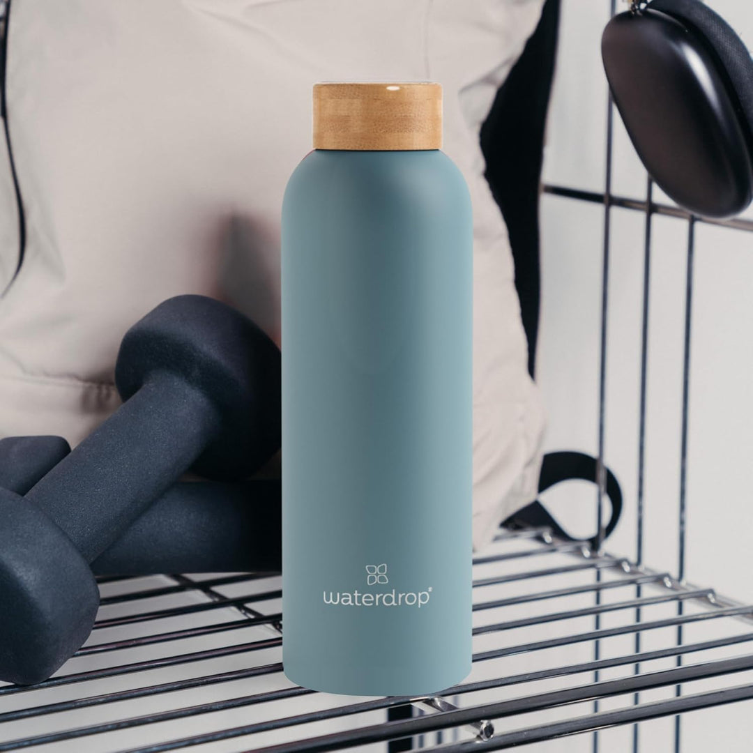waterdrop® Steel Bottle 600ml isolierte Trinkflasche auslaufsicher | Thermosflasche 24h kalt, 12h he