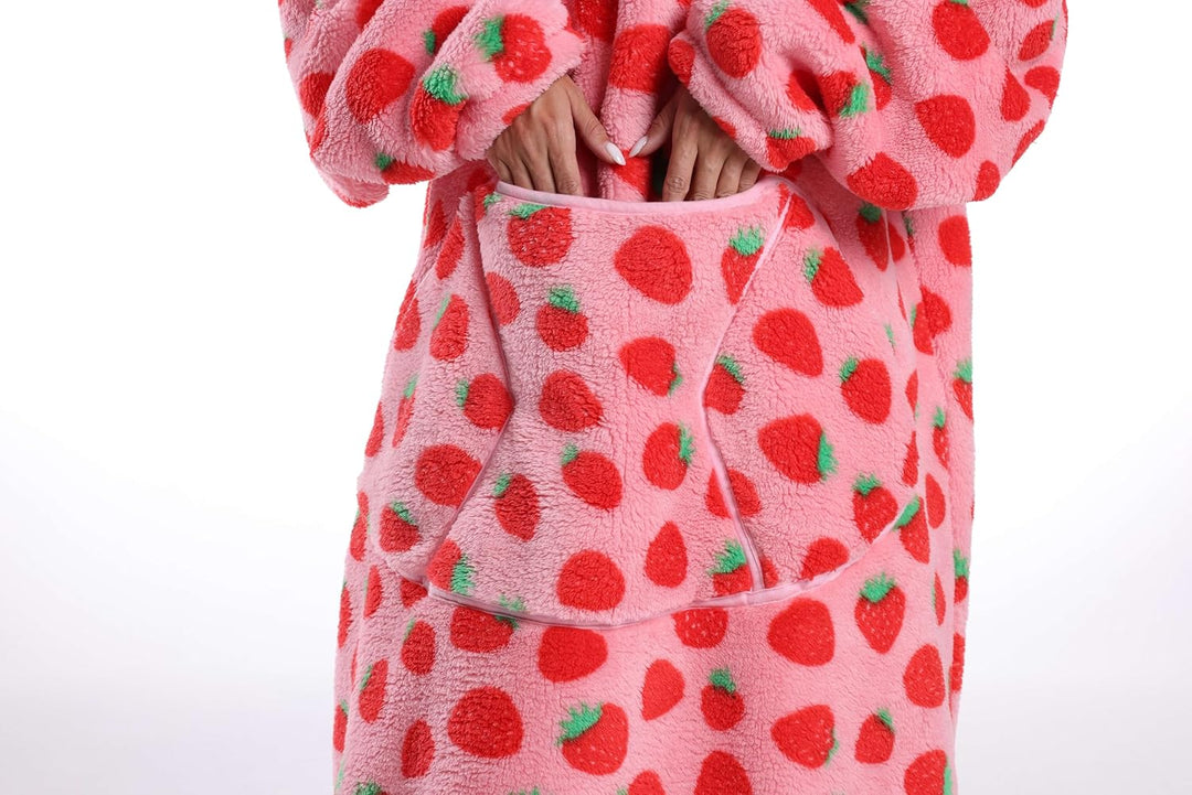 Lange Hoodie Decke mit Ärmeln für Damen & Erwachsene - Kuscheldecke mit Ärmeln - Weiche & Warme Deck