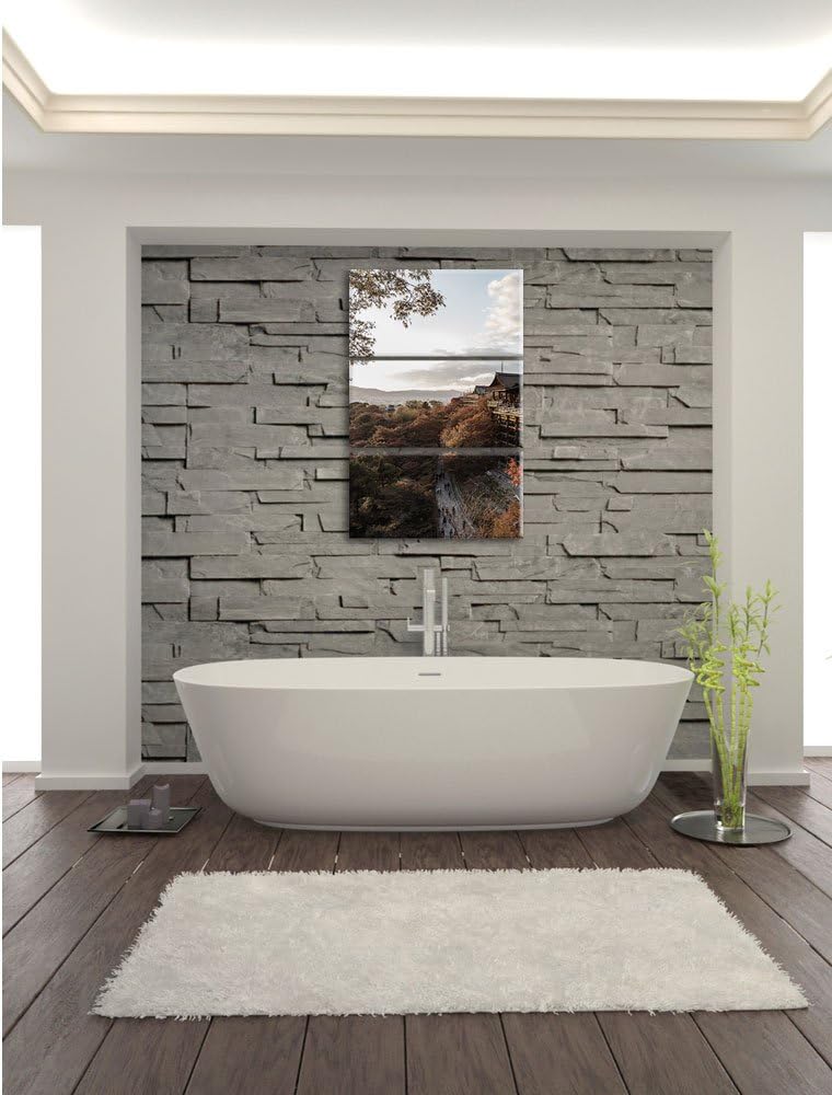 Pixxprint rieisger Kiyomizu-dera Tempel in Kyoto als Leinwandbild/Grösse: 3 Teilig (120x80) cm/Wandb