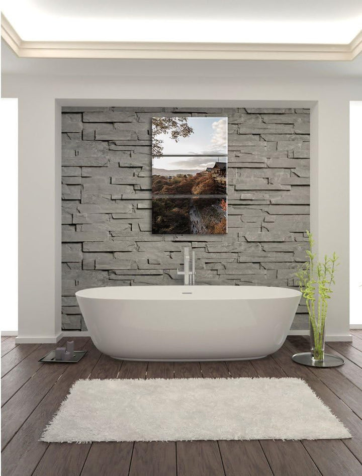 Pixxprint rieisger Kiyomizu-dera Tempel in Kyoto als Leinwandbild/Grösse: 3 Teilig (120x80) cm/Wandb