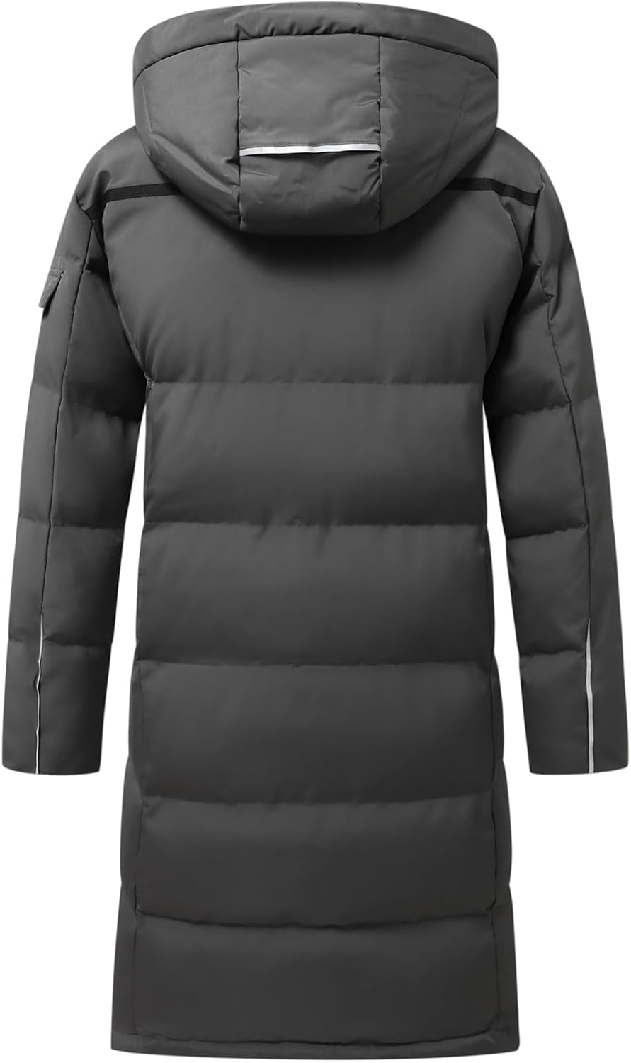 Allthemen Daunenmantel Herren Winter Lange Steppmantel mit Kapuze Warm Wintermantel Winterparka S #8