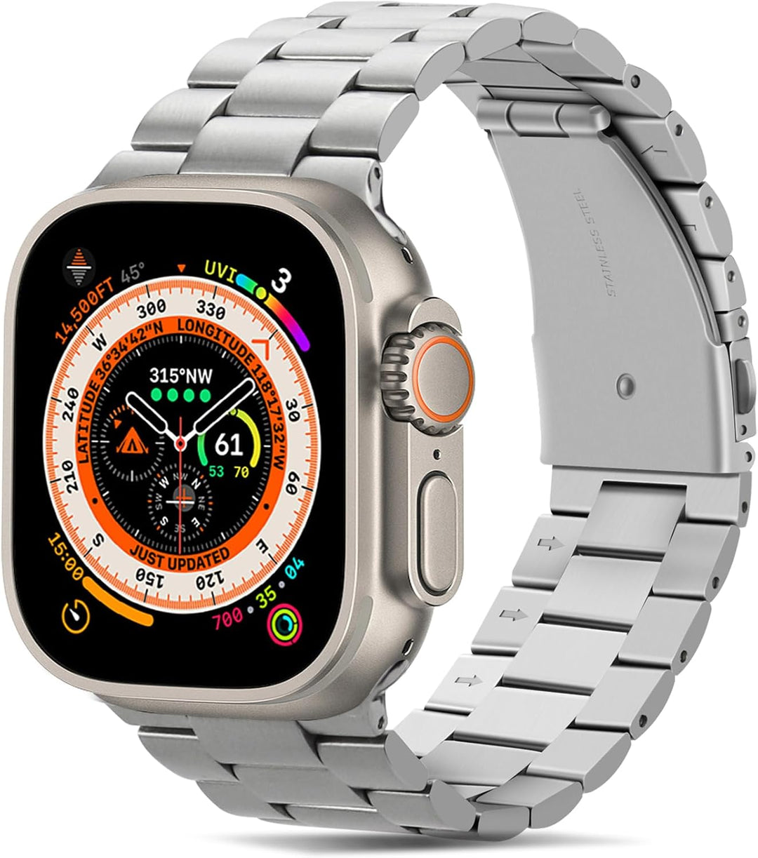Tasikar Armband Kompatibel mit Apple Watch Ultra Armband 49mm Prämie Edelstahl Metall Ersatz Armband