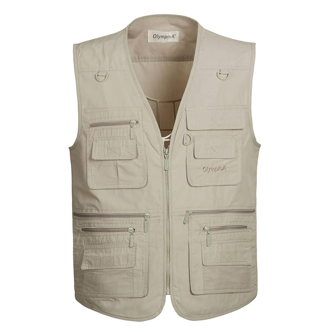 Herren Leichte Freizeitweste, Outdoor, Herren, mehrere Taschen, Weste, Casual, Sportjacke, Journalis