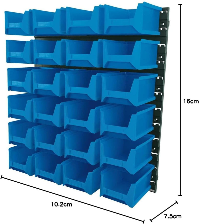 Draper 06797 Aufbewahrungsbehälter-Set, 24-teilig, blau, 6797