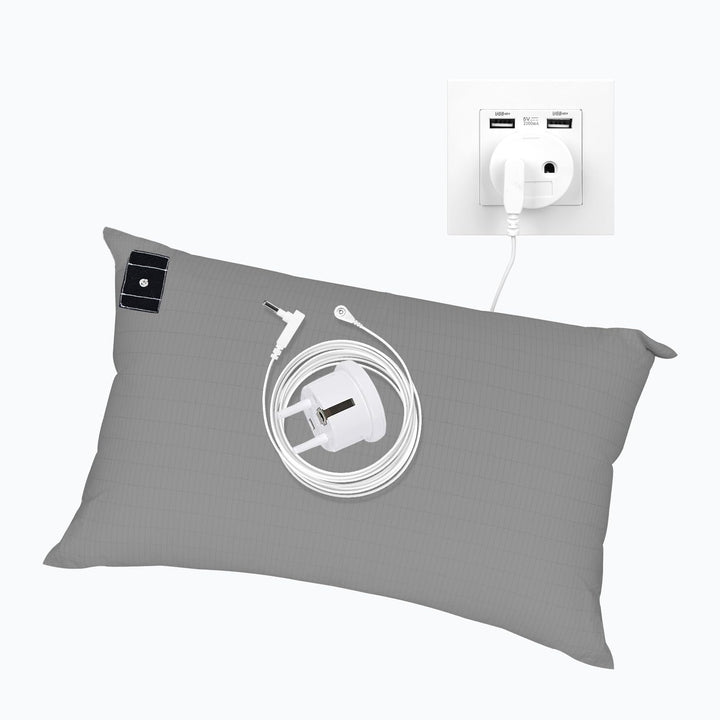 RIQINXIN Erdungs-Kissenbezug 40x80cm Erdungsprodukt Kissenbezug leitfähig Erdungsmatte mit EU Erdung