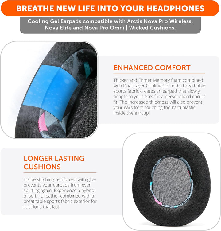 WC Freeze Nova Pro Wireless – Kühlgel-Ersatz-Ohrpolster für Steelseries Arctis Nova Pro Wireless von