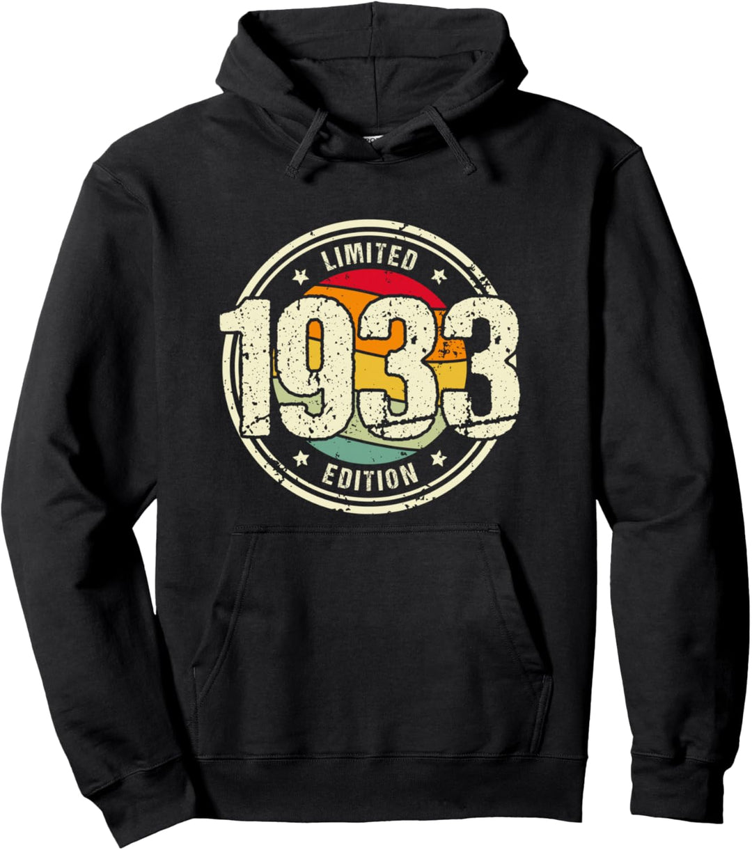 Retro 91 Jahre Jahrgang 1933 Limited Edition 91. Geburtstag Pullover Hoodie