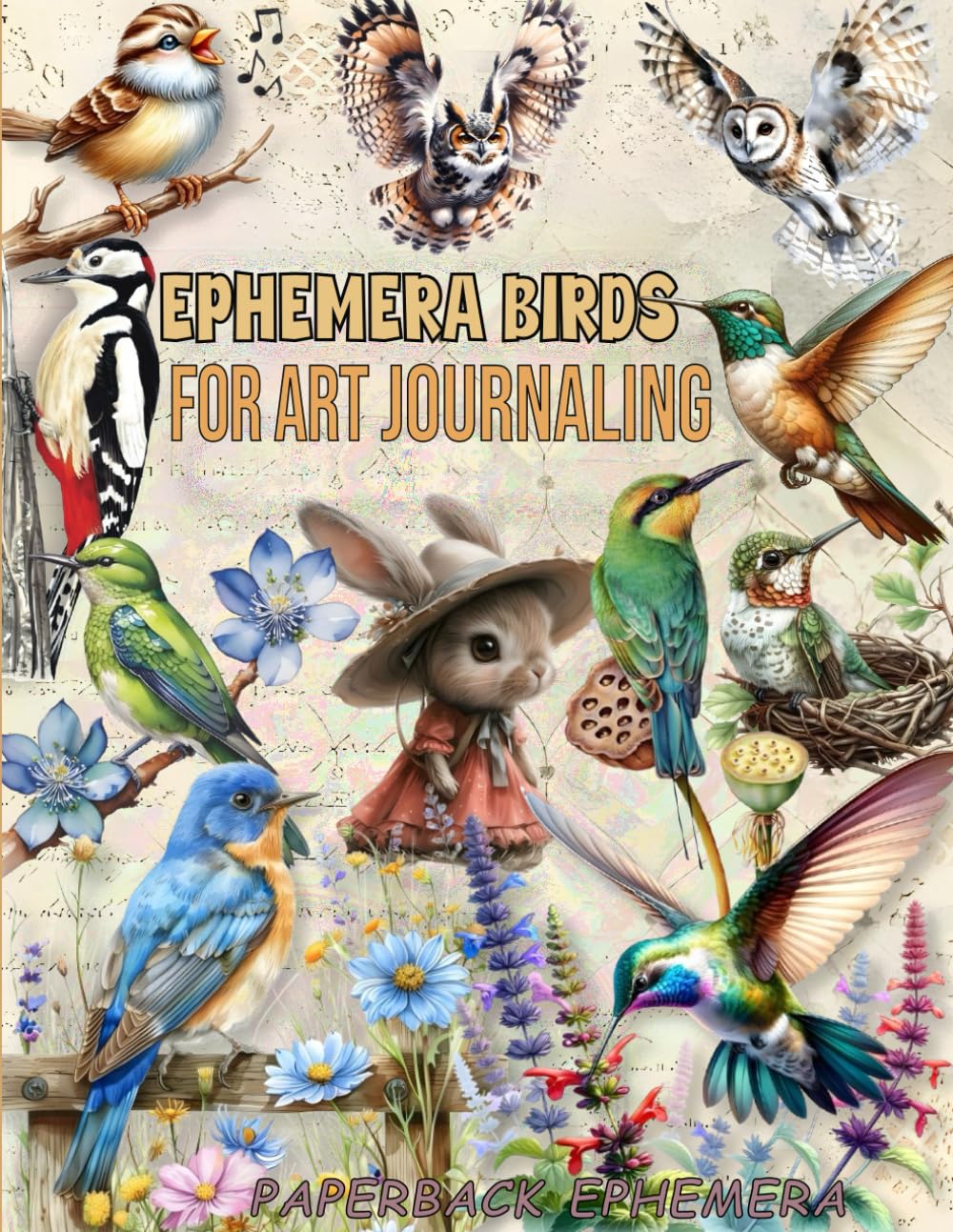EPHEMERA BIRD COLLAGE And Cut Pages for Art Journaling: & 40 Pages of 160+ Images of Birds And Creat