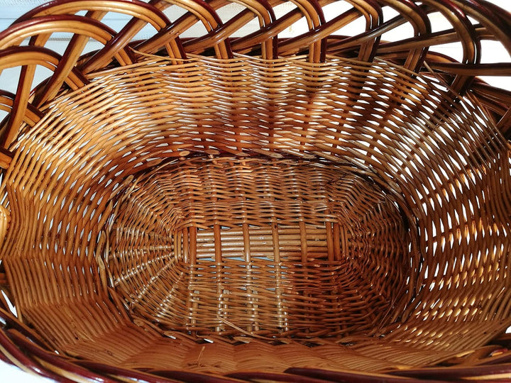 Pilzkorb Einkaufskorb Weidenkorb geflochten Oval mit Henkel L: 39 cm x B: 22 cm