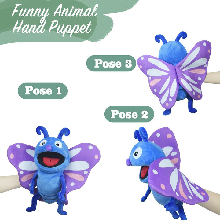 lilizzhoumax Handpuppe Schmetterling Kuscheltier Tier Schmetterling Handpuppe aus Plüsch Kawaii Nied