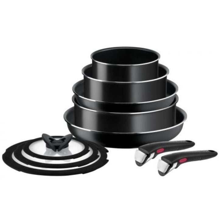 TEFAL Ingenio L1549042 Easy Cook & Clean Bratpfannen & Töpfe mit Antihaftbeschichtung, 10 Stück, Sch