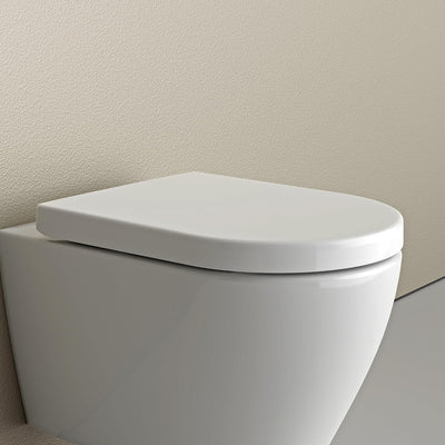 WC-Sitz mit Absenkautomatik U1002 Weiss, abnehmbarer Toilettensitz aus Duroplast, Ersatz-WC-Brille S